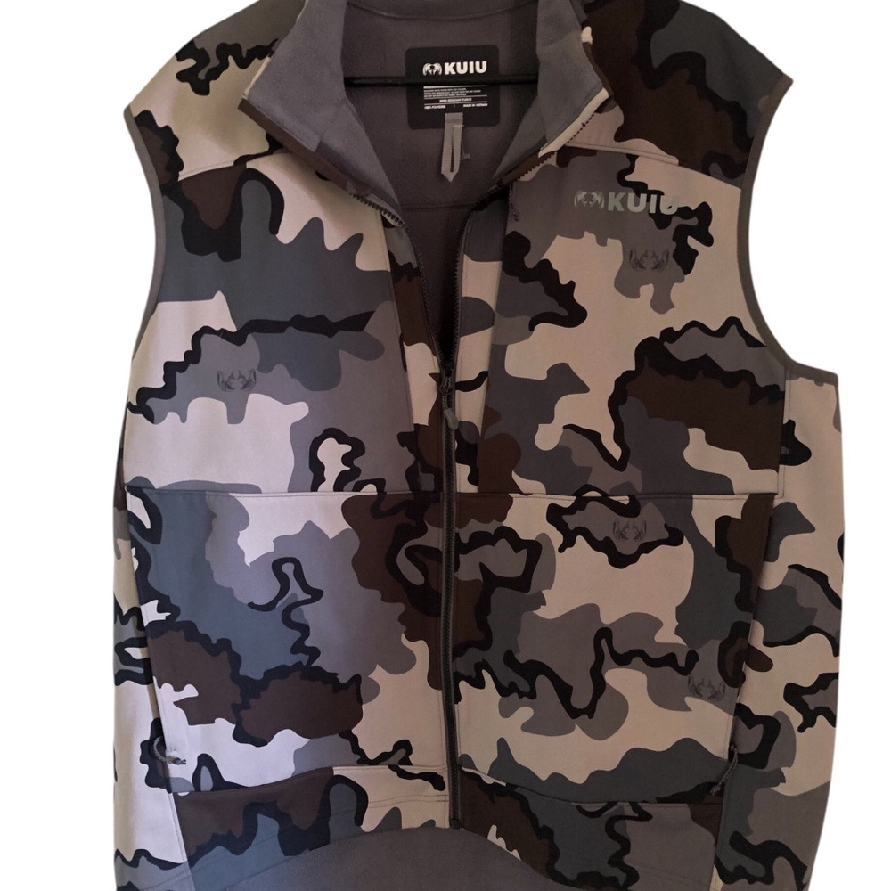 KUIU Wind Resistant Fleece Vest - Black/Gray 3XL New